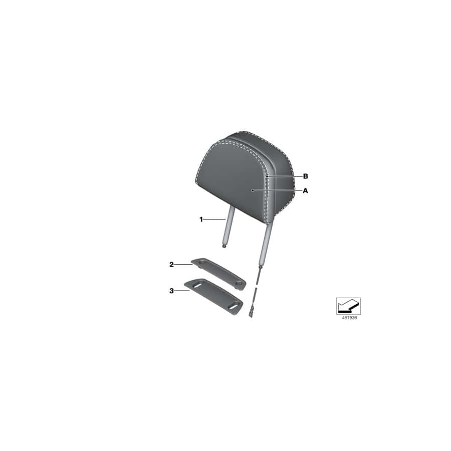 Genuine BMW 52107990288 G12 G11 Cover, Head Restraint, Comfort Seat KASCHMIRBEIGE (Inc. 745e, 740iX & 725Ld)