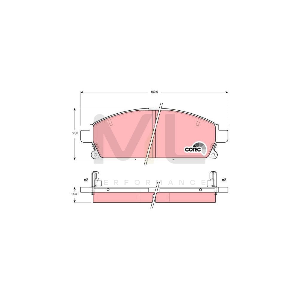 TRW Cotec Gdb3312 Brake Pad Set With Acoustic Wear Warning