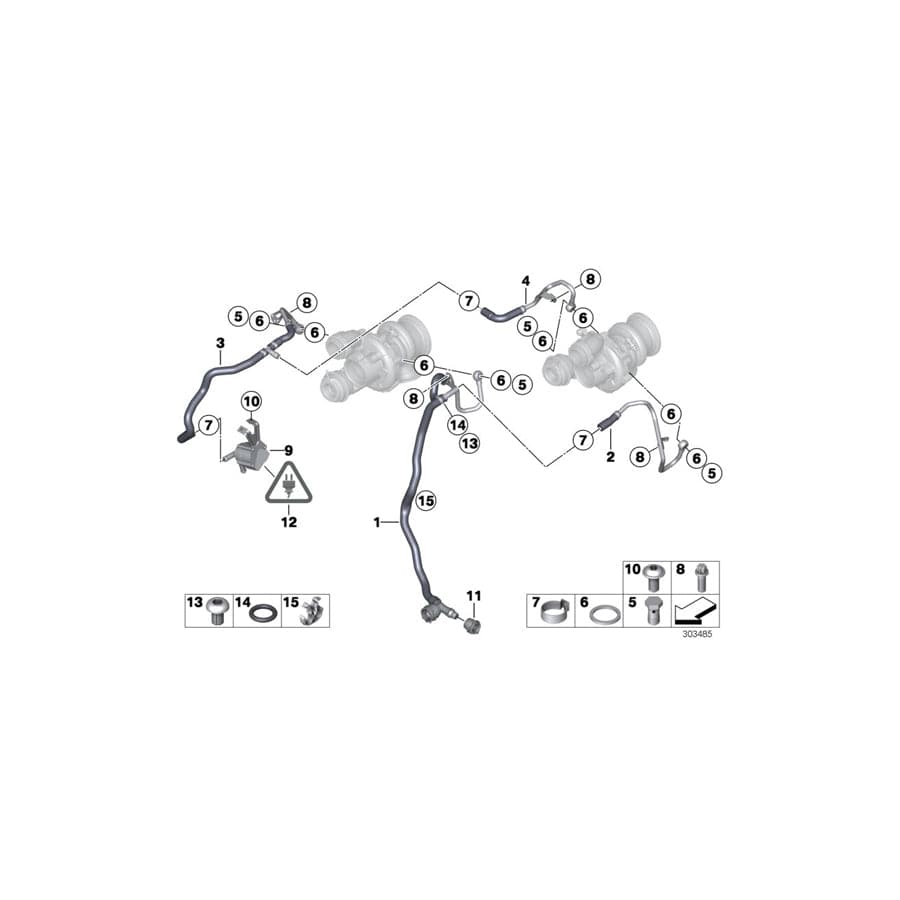 Genuine BMW 11537596037 F02 F06 Hose, Inlet ZYL. 1-4 (Inc. AlpinaB7, AlpinaB7X & AlpinaB6)