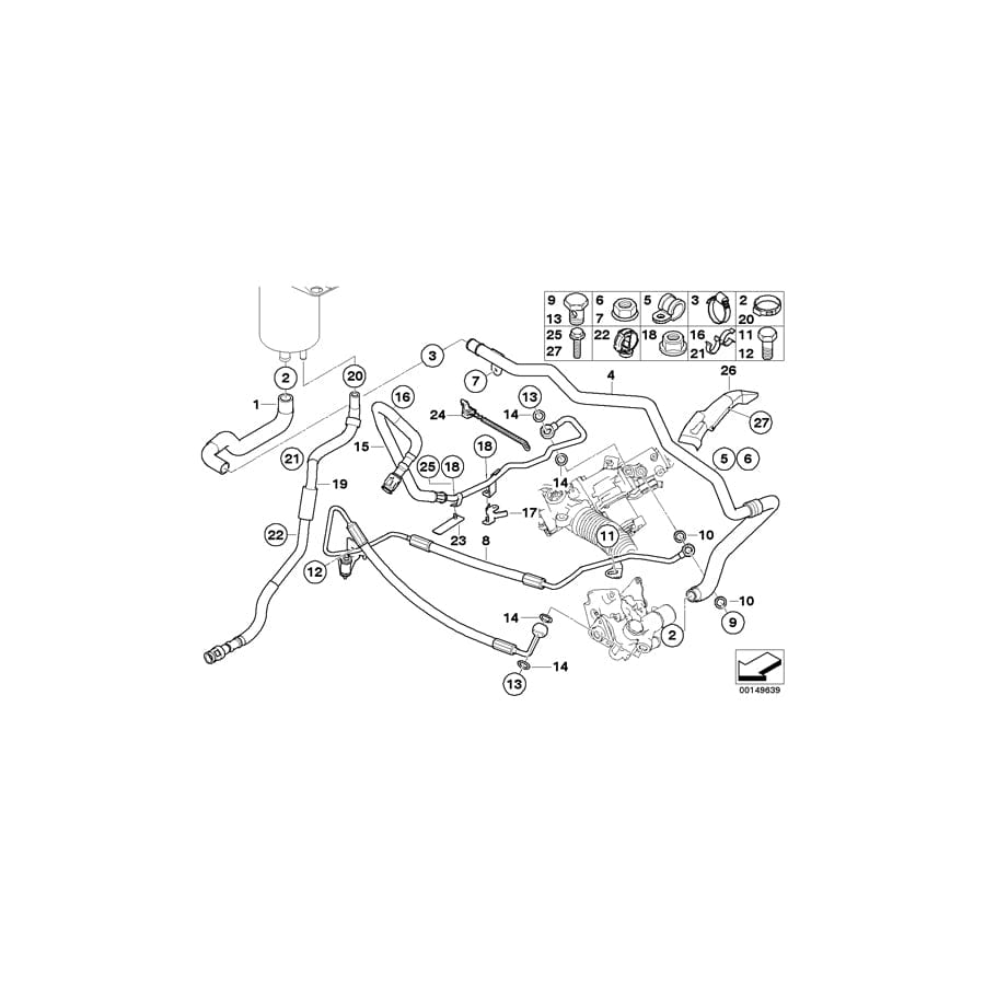 Genuine BMW 32416782709 E60 E63 E61 Expansion Hose (Inc. 540i, 645Ci & 550i)