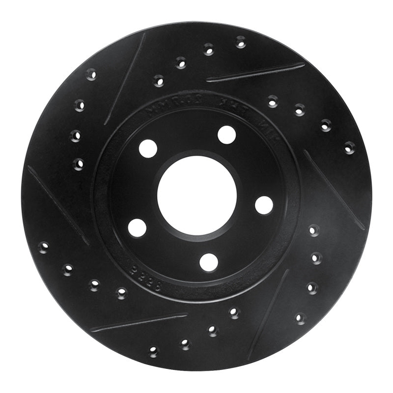 R1 Concepts R1 85-91 Buick Skylark Front Right Drilled & Slotted Black Brake Rotor