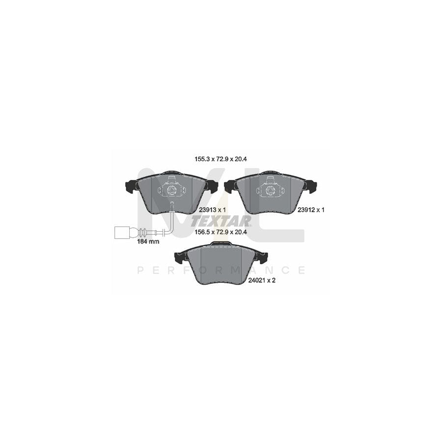 TEXTAR 2391301 Brake pad set with integrated wear warning contact