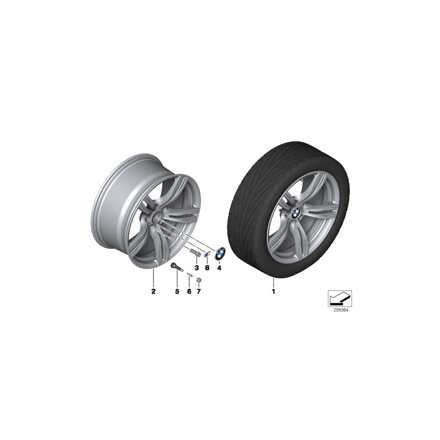 Genuine BMW 36112284602 F10 Disk Wheel, Light-Alloy, Black Matt 10JX20 ET:34 (Inc. M5)
