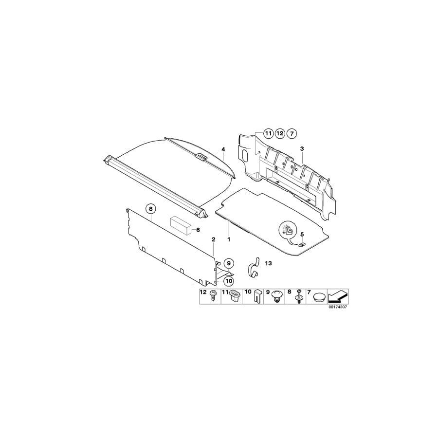 Genuine BMW 51473427269 E86 Roller Blind SCHWARZ (Inc. Z4 3.0si & Z4 M3.2)