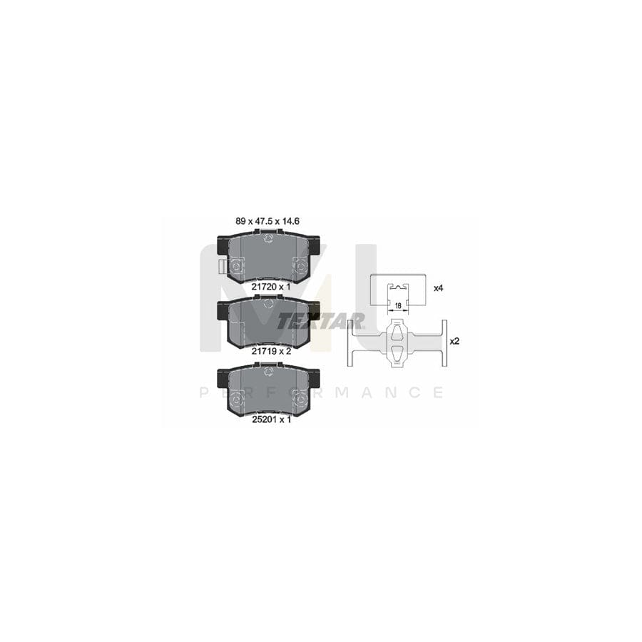 TEXTAR 2172001 Brake pad set with acoustic wear warning
