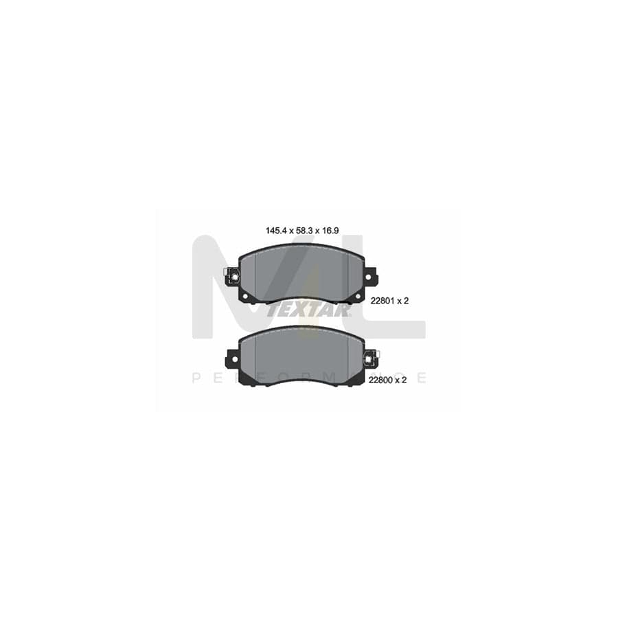 TEXTAR 2280001 Brake pad set with acoustic wear warning