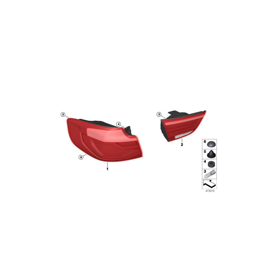 Genuine BMW 63217417471 F34 Rear Light In The Side Panel, Left (Inc. 330iX & 340iX)