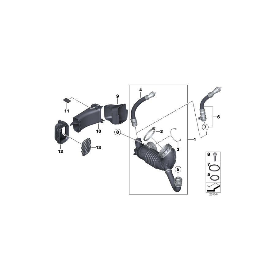 Genuine BMW 13717810745 F30 F22 F31 Filtered Air Pipe (Inc. 320dX, 320d & 118dX)