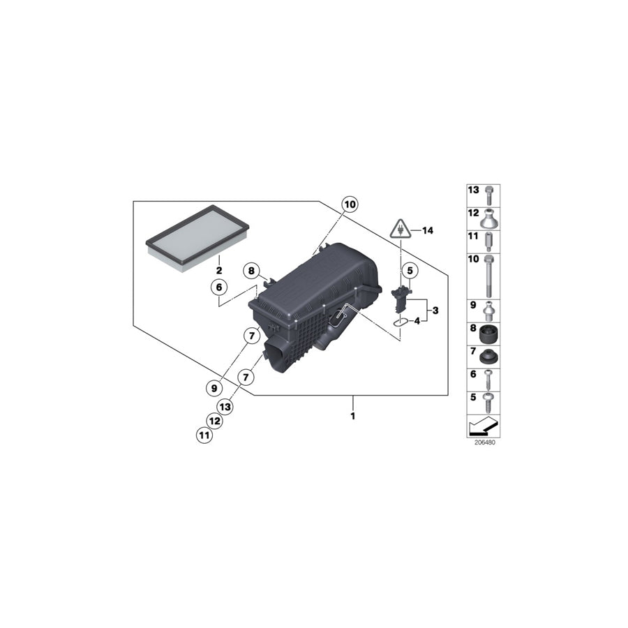 Genuine BMW 13717566390 F03 F02 Screw-On Support (Inc. 760Li, Ghost & Ghost)