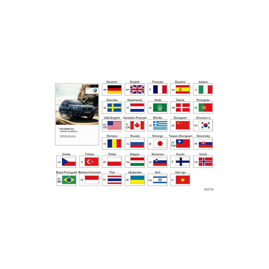 Genuine BMW 01402720808 Owner's Manual G01 ENUS (Inc. X3)