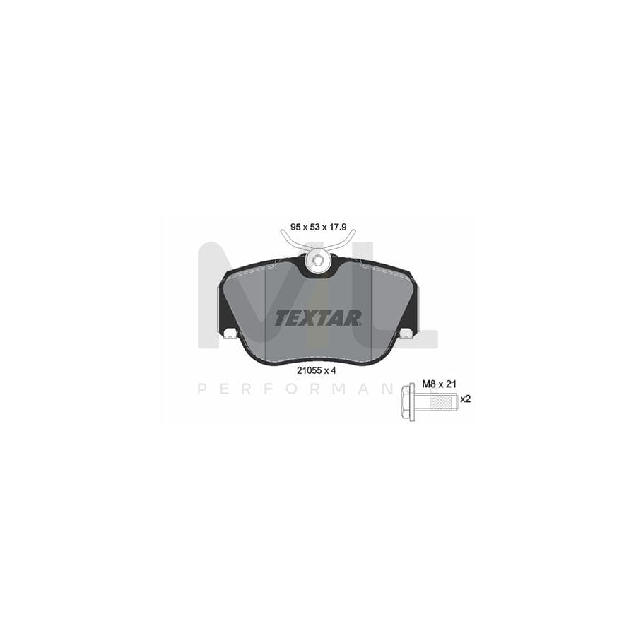 TEXTAR 2105503 Brake pad set suitable for MERCEDES-BENZ 190 (W201) prepared for wear indicator, with brake caliper screws