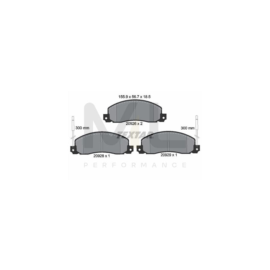TEXTAR 2092602 Brake pad set with integrated wear warning contact