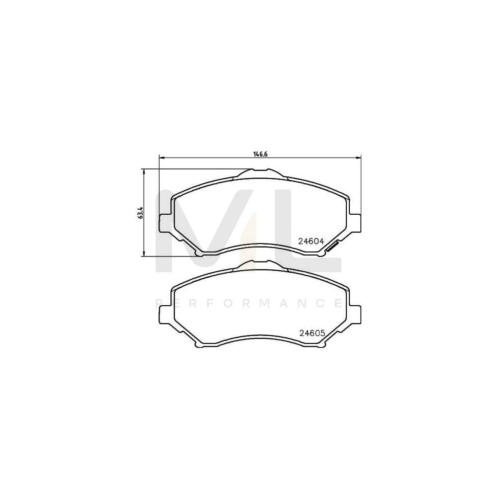 Hella 8DB 355 014-321 Brake Pad Set With Acoustic Wear Warning, With Accessories | ML Performance Car Parts