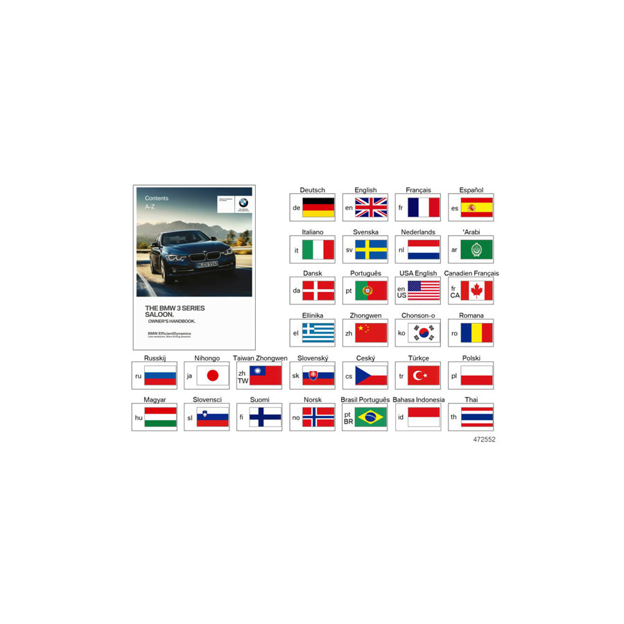 Genuine BMW 01402926810 F30 Owner's Manual For F30 EN US (Inc. 320iX, Hybrid 3 & 335i)