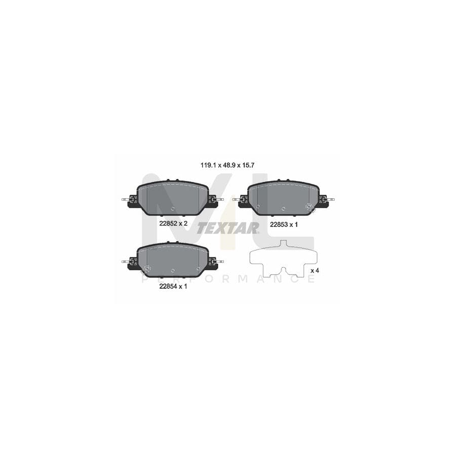 TEXTAR 2285201 Brake pad set for HONDA CR-V V (RW, RT) with acoustic wear warning
