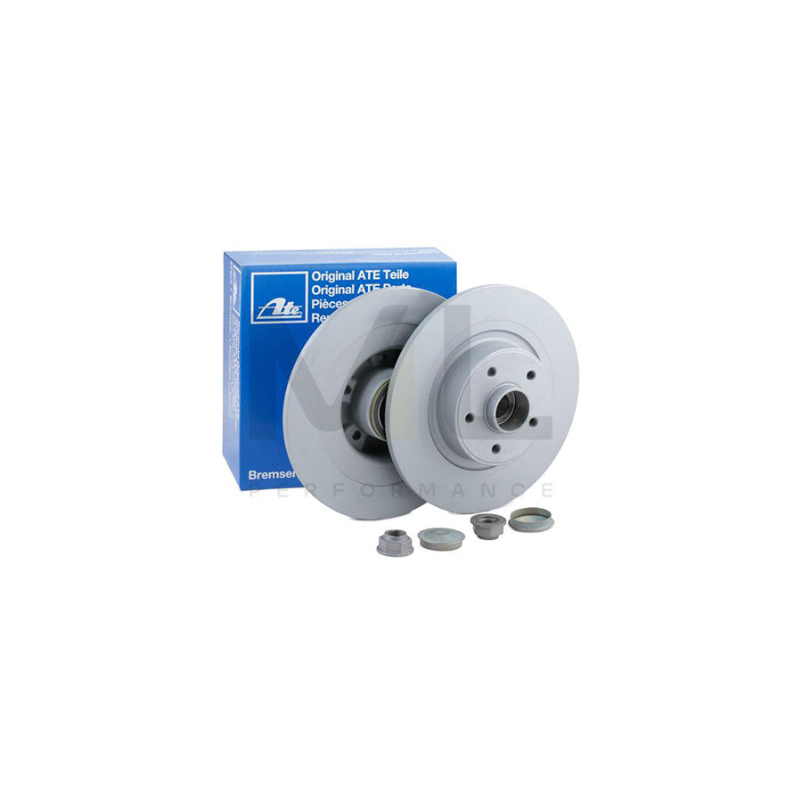 ATE 24.0111-0100.2 Brake Disc Solid, Coated, with ABS sensor ring, with wheel bearing - 1 piece