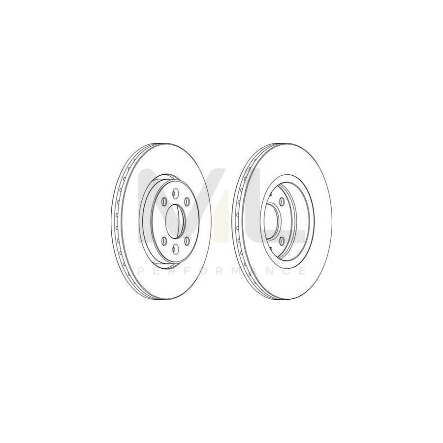 Ferodo DDF1124C-1 Brake Disc Vented, Coated, With Bolts/Screws - Pair