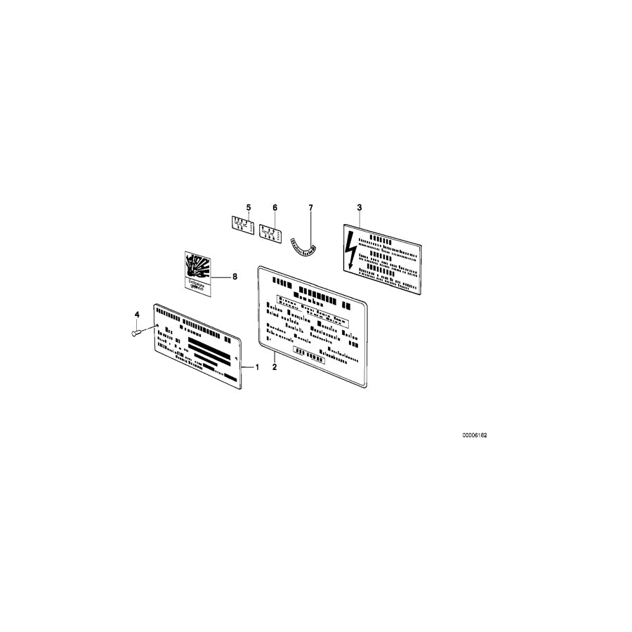 Genuine BMW 51142121181 E23 E28 E31 Label "Run-In Instruction" (Inc. 840Ci)
