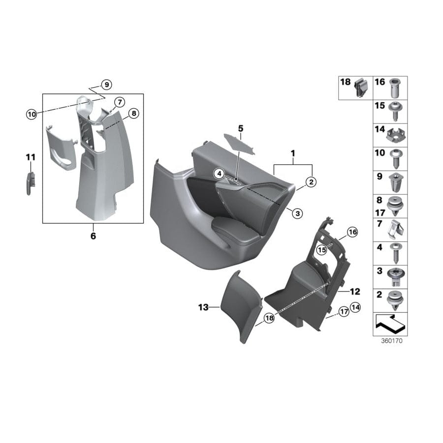 Genuine BMW 51477362583 Lateral Trim Panel Rear Left CASSIA (Inc. i3 60Ah, i3s 120Ah Rex & i3s 94Ah)