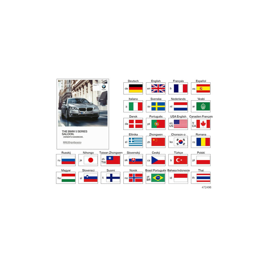 Genuine BMW 01402605038 F10 Owner's Manual F10 EN US, MJ 2011 (Inc. 528i, 535i & 550iX)