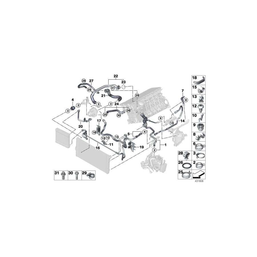 Genuine BMW 11537649278 F07 F10 F06 Feed Line (Inc. 535iX, 535i & 640iX)