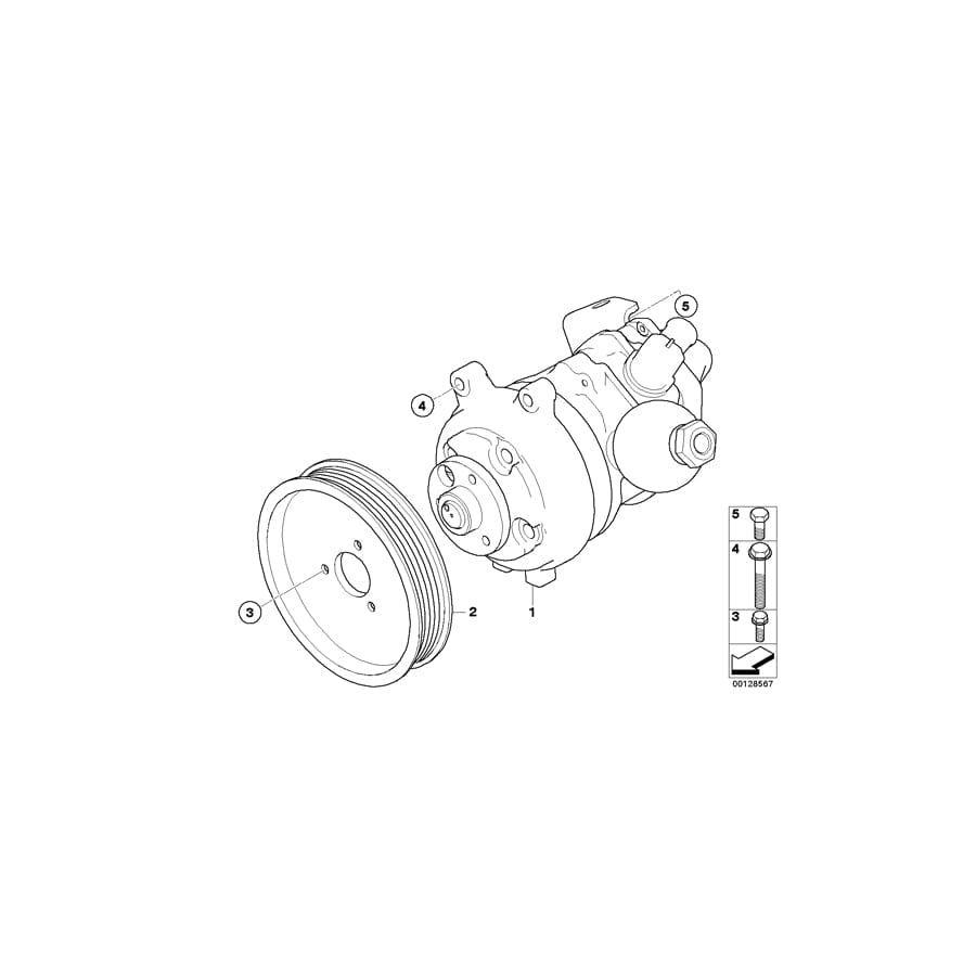 Genuine BMW 32421439232 E66 E64 E63 Pulley D=108.5mm (Inc. 745Li, ALPINA B7 & 730Li)