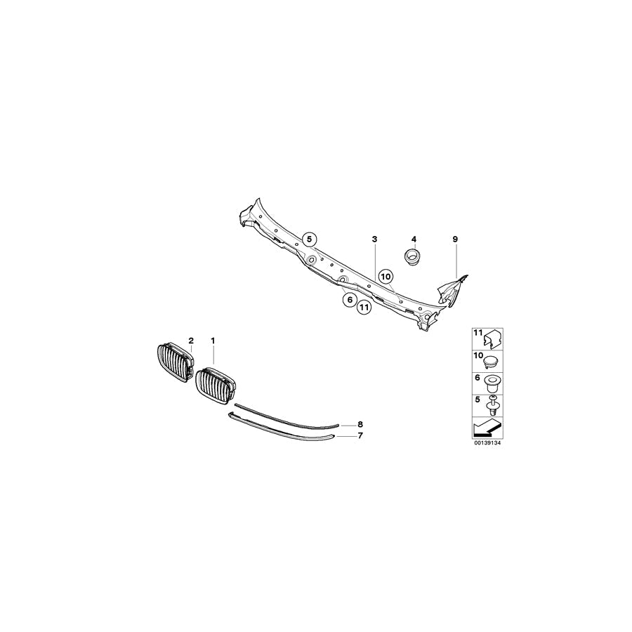 Genuine BMW 51218205295 E39 E53 Expanding Rivet (Inc. 535i)