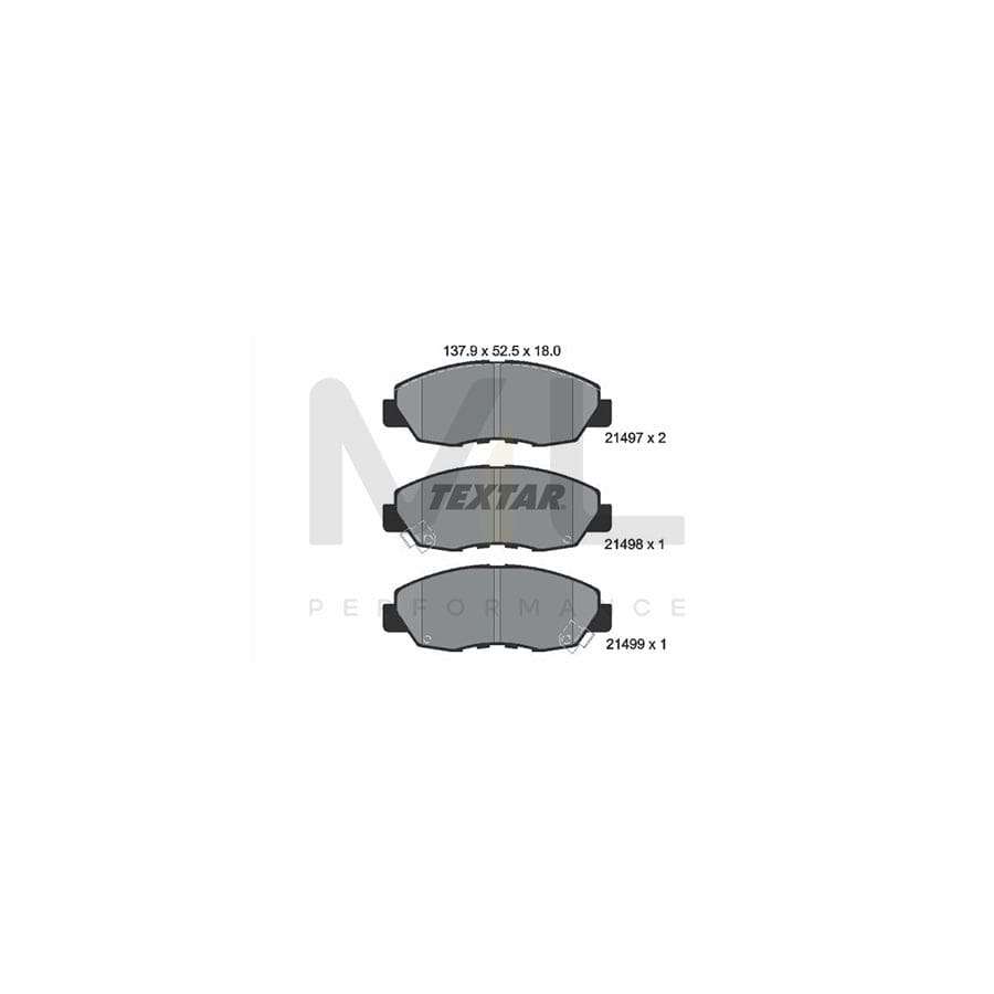 TEXTAR 2149701 Brake pad set with acoustic wear warning