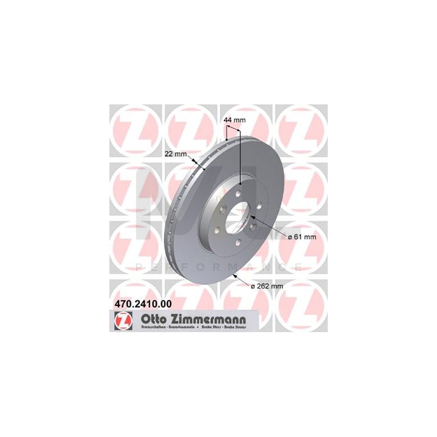 ZIMMERMANN 470.2410.00 Brake Disc Internally Vented - 1 piece
