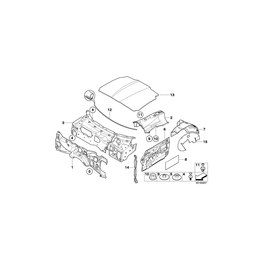 Genuine BMW 51487017008 E85 E86 Sound Insulating Wheel Housing Rear Rig. (Inc. Z4 M3.2, Z4 3.0i & Z4 2.2i)