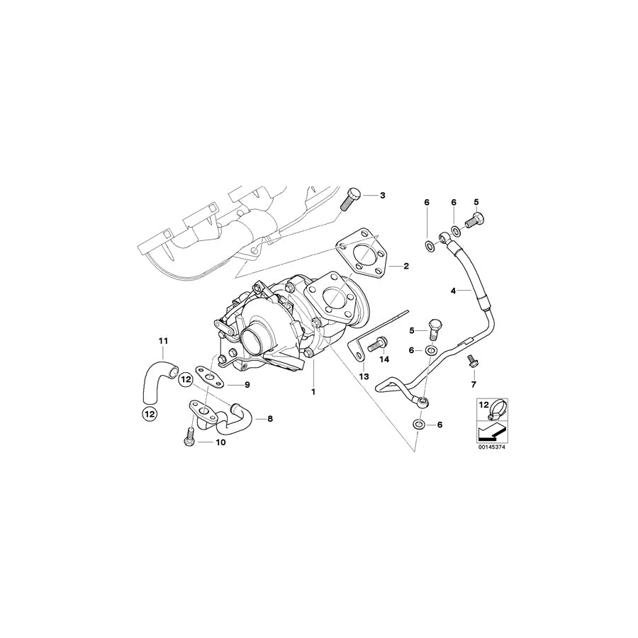 Genuine BMW 11427789073 E65 Oil Pipe ZYL. 5-8 (Inc. 740d)
