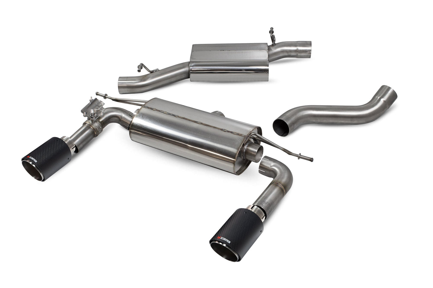 Scorpion SAU085CF Audi TT MK3 Resonated Cat-Back System With Electronic Valves | ML Performance UK UK