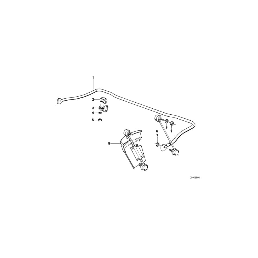 Genuine BMW 31351136056 E32 E31 Stabilizer, Front D=25mm (Inc. 750iLS & 850Ci)