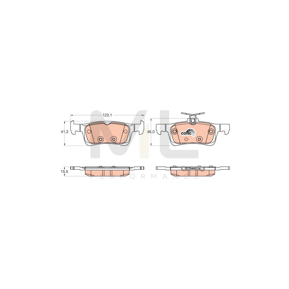 TRW Cotec Gdb2037 Brake Pad Set For Peugeot 308 Not Prepared For Wear Indicator