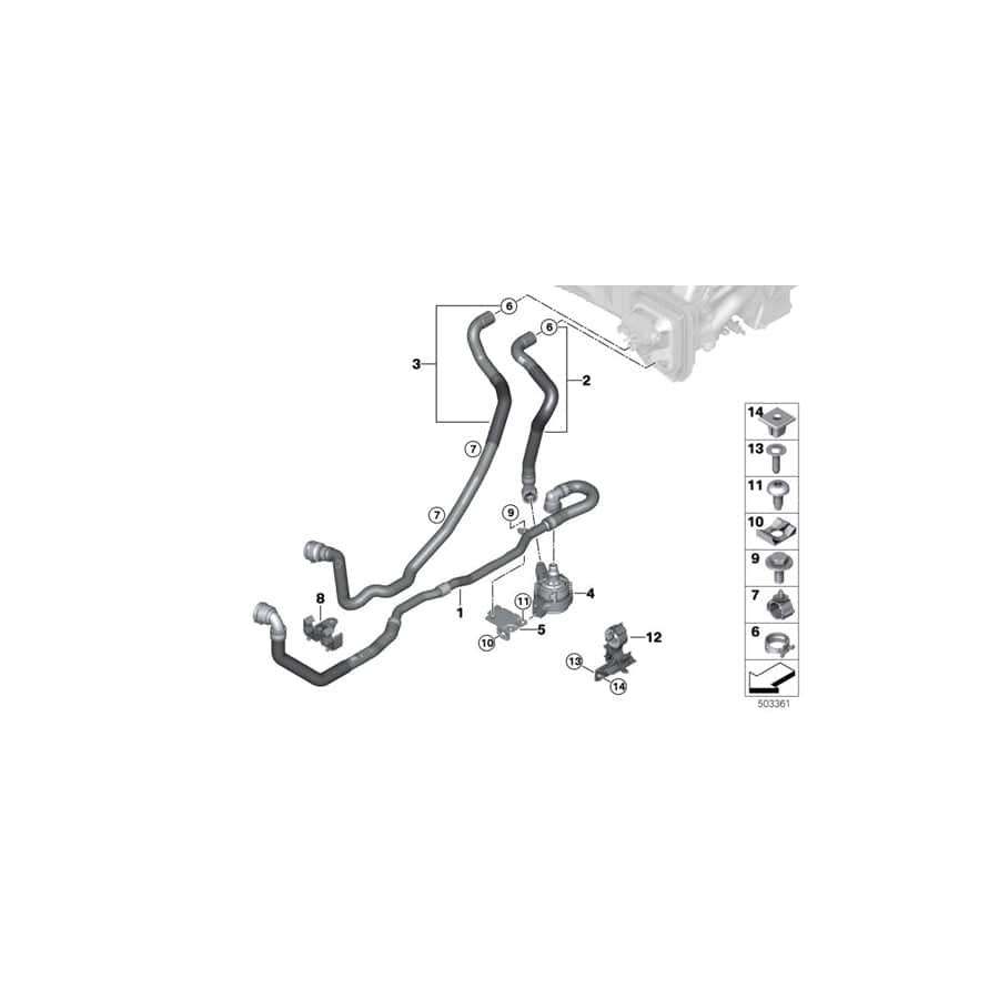 Genuine BMW 64219389088 G07 G05 G06 Bracket For Auxiliary Water Pump (Inc. X7 30dX, X7 40iX & X6 40i)