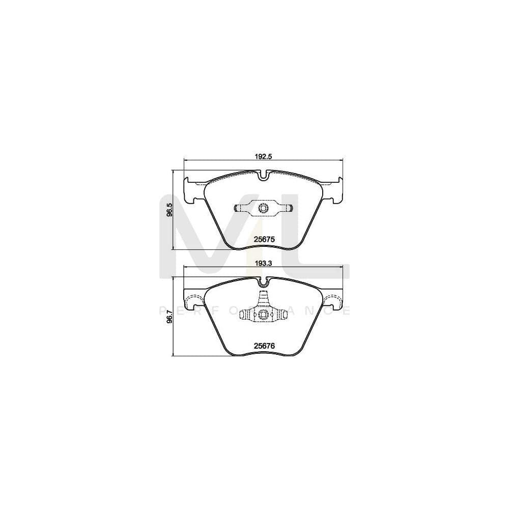 Hella 8DB 355 040-371 Brake Pad Set For Bmw 7 (F01, F02, F03, F04) Prepared For Wear Indicator | ML Performance Car Parts