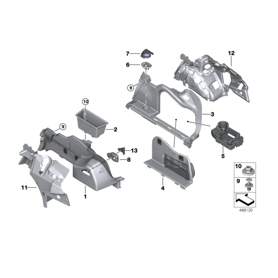 Genuine BMW 51477348308 F30 Right Trunk Trim (Inc. 330e)