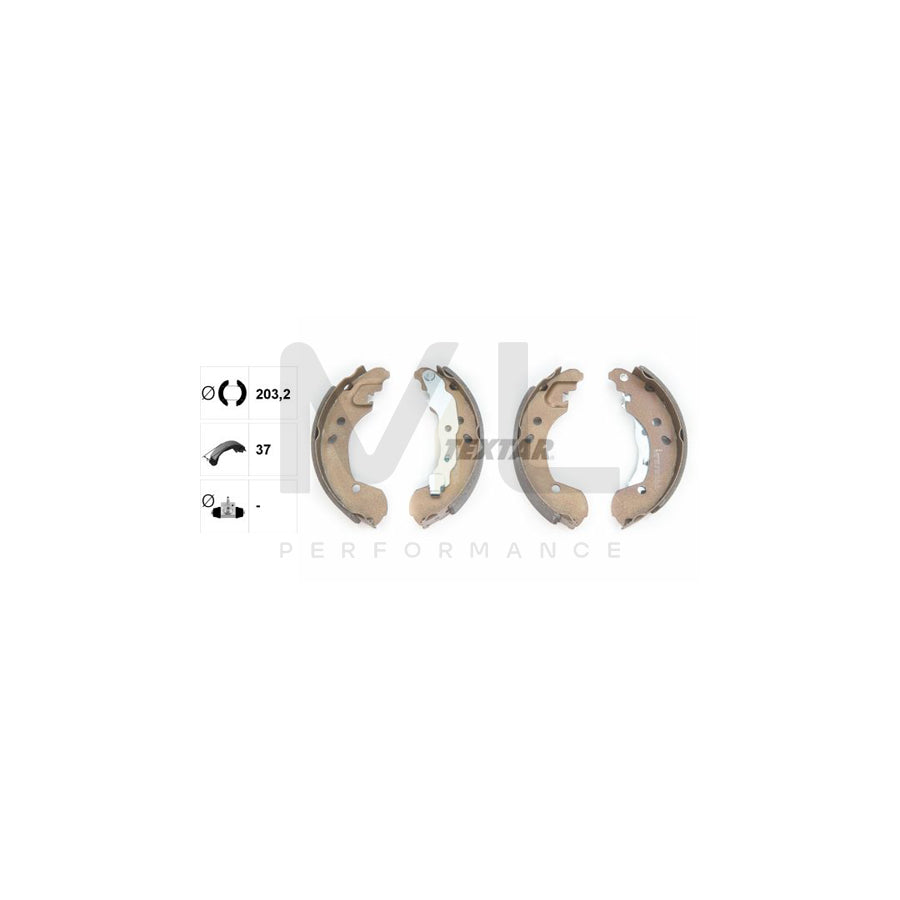 TEXTAR 91062600 Brake Shoe Set with handbrake lever