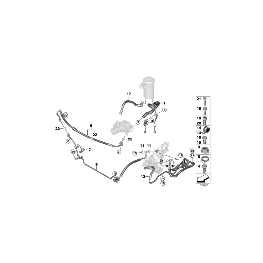 Genuine BMW 32416792493 F15 E71 F16 Radiator Return Line (Inc. X5 50iX 4.4, X5 M50dX & X6 50iX 4.0)