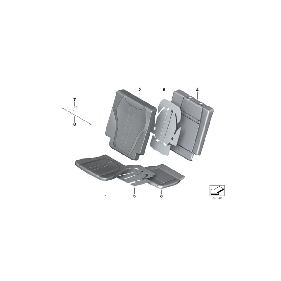 Genuine BMW 52207932365 G07 Cover For Comfort Backrest,Leather Left ELFENBEINWEISS (Inc. X7 50iX, X7 40iX & X7 M50iX)