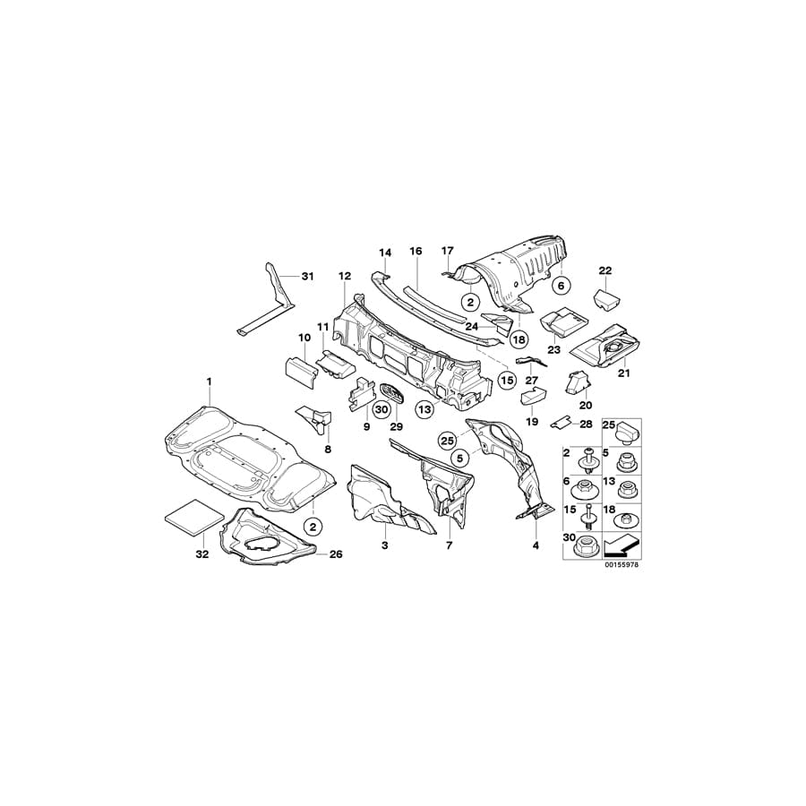 Genuine BMW 51488251298 E66 E67 E65 Ac Sound Insulation, Front Right (Inc. 760i, Coupé & Phantom)