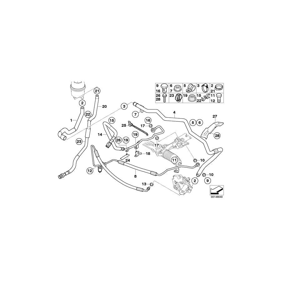 Genuine BMW 32416789119 E60 E63 Expansion Hose (Inc. 540i, 550i & 545i)