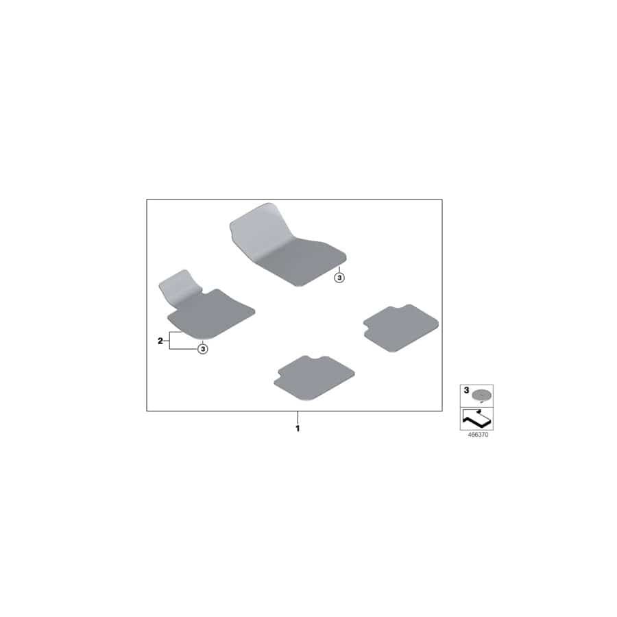 Genuine BMW 51477408918 F48 Floor Mat, Driver Side ANTHRAZIT (Inc. X1 28iX, X1 28i & X1 20i)
