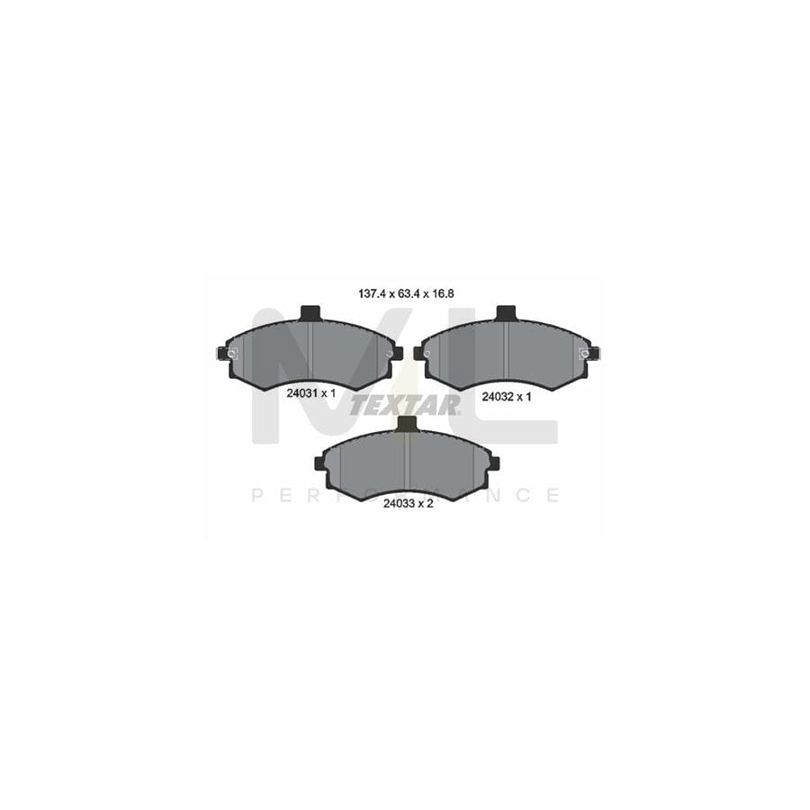 TEXTAR 2403101 Brake pad set with acoustic wear warning