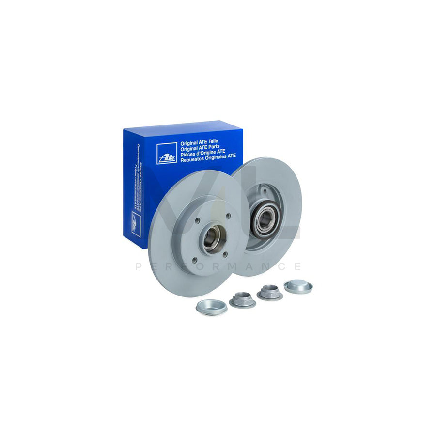 ATE 24.0109-0100.2 Brake Disc Solid, Coated, with ABS sensor ring, with wheel bearing - 1 piece