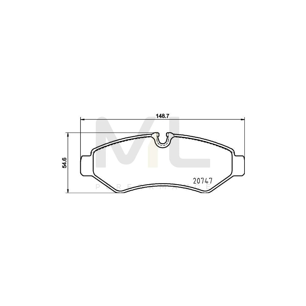 Hella 8DB 355 036-861 Brake Pad Set Suitable For Mercedes-Benz Sprinter Prepared For Wear Indicator | ML Performance Car Parts