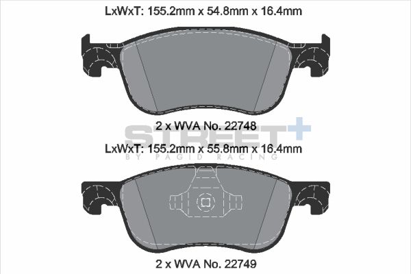 PAGID Racing T8234SP2001 STREET+ Brake Pads