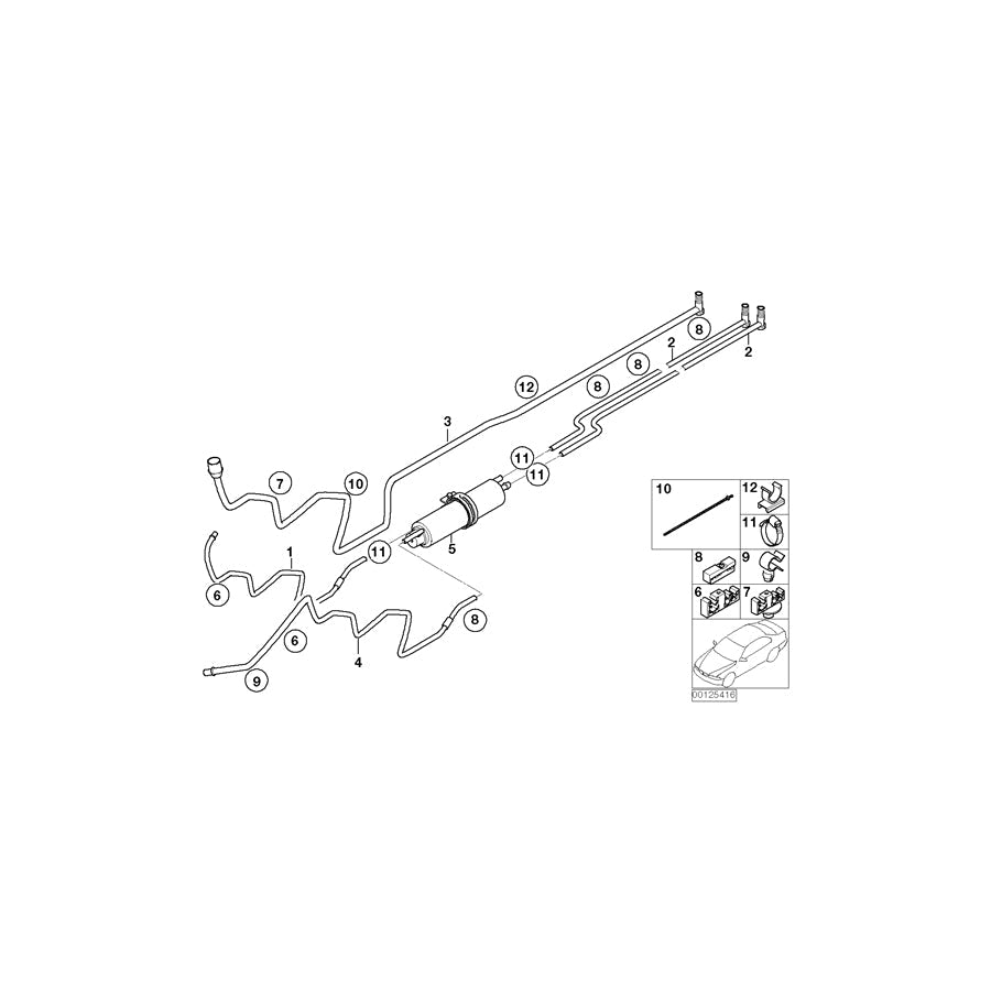 Genuine BMW 16127177207 E65 E66 E67 Leakage Line (Inc. 735Li, 730i & 740i)
