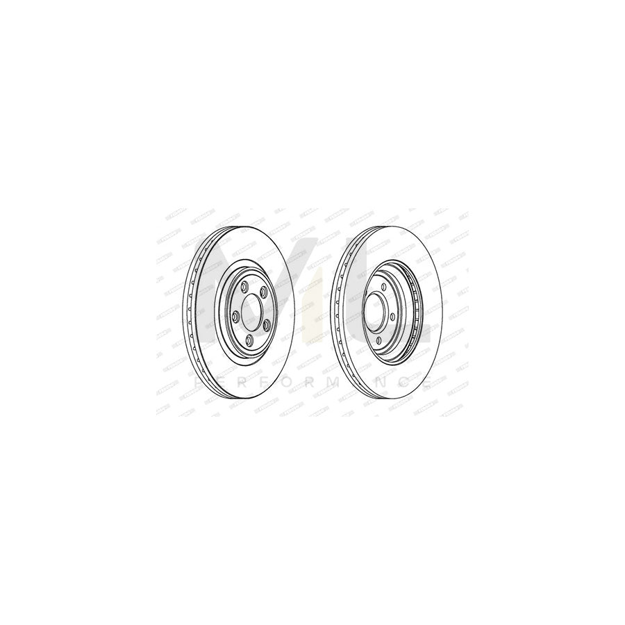 Ferodo Premier DDF1702 Brake Disc Vented, Without Bolts/Screws - Pair