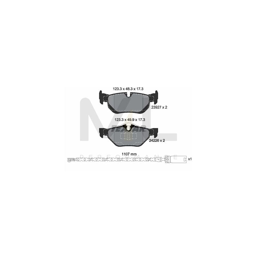 TEXTAR 2392707 Brake pad set incl. wear warning contact